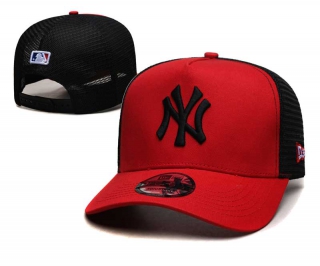 MLB New York Yankees New Era Back Patch A-Frame Trucker 9FORTY Adjustable Hat Red Black 2352