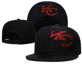 NFL Kansas City Chiefs New Era Black On Black Logo Feature 2022 9FIFTY Snapback Hat 3076