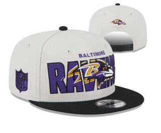 NFL Baltimore Ravens New Era Cream Black 2023 NFL Draft 9FIFTY Adjustable Snapback Hat 3049