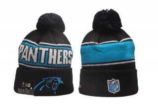 NFL Carolina Panthers New Era Black 2024 Sideline Sport Cuffed Knit Beanie Hat With Pom 5013