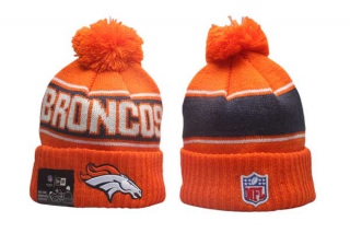 NFL Denver Broncos New Era Orange 2024 Sideline Sport Cuffed Knit Beanie Hat With Pom 5018