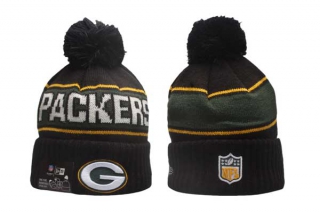 NFL Green Bay Packers New Era Black 2024 Sideline Sport Cuffed Knit Beanie Hat With Pom 5028