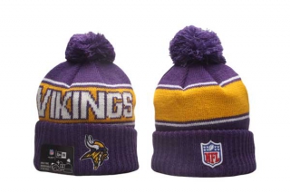 NFL Minnesota Vikings New Era Purple 2024 Sideline Sport Cuffed Knit Beanie Hat With Pom 5018