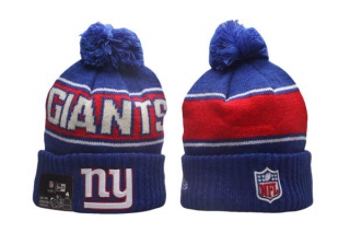 NFL New York Giants New Era Royal 2024 Sideline Sport Cuffed Knit Beanie Hat With Pom 5017