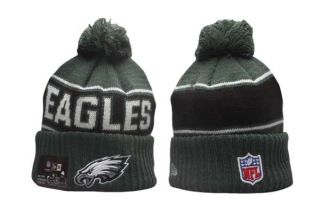 NFL Philadelphia Eagles New Era Green 2024 Sideline Sport Cuffed Knit Beanie Hat With Pom 5020