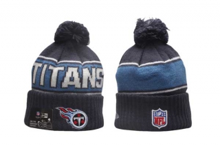 NFL Tennessee Titans New Era Navy 2024 Sideline Sport Cuffed Knit Beanie Hat With Pom 5010