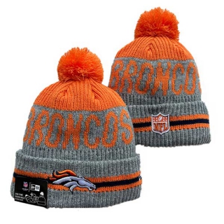 NFL Denver Broncos New Era Gray Orange Runner Cuff Knit Beanies Hat With Pom 3064