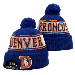 NFL Denver Broncos New Era Royal Knit Beanies Hat With Pom 3066