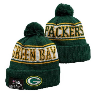 NFL Green Bay Packers New Era Green Knit Beanies Hat With Pom 3079