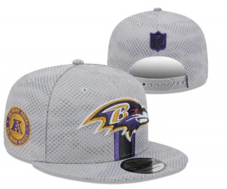 NFL Baltimore Ravens New Era Gray 2024 Sideline Script Sided 9FIFTY Snapback Hat 3051