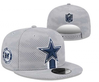 NFL Dallas Cowboys New Era Gray 2024 Sideline Script Sided 9FIFTY Snapback Hat 3110