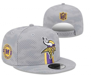 NFL Minnesota Vikings New Era Gray 2024 Sideline Script Sided 9FIFTY Snapback Hat 3011