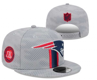 NFL New England Patriots New Era Gray 2024 Sideline Script Sided 9FIFTY Snapback Hat 3054