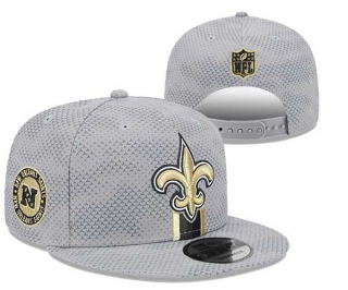 NFL New Orleans Saints New Era Gray 2024 Sideline Script Sided 9FIFTY Snapback Hat 3045