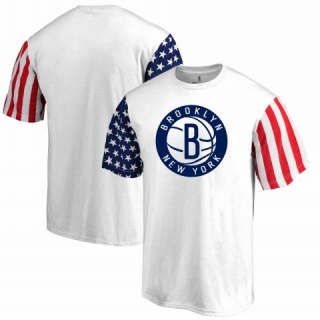 Men's NBA Brooklyn Nets Fanatics Branded Stars & Stripes T-Shirt White