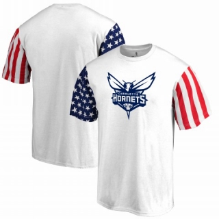 Men's NBA Charlotte Hornets Fanatics Branded Stars & Stripes T-Shirt White