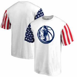 Men's NBA Dallas Mavericks Fanatics Branded Stars & Stripes T-Shirt White