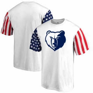 Men's NBA Memphis Grizzlies Fanatics Branded Stars & Stripes T-Shirt White