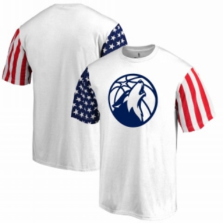 Men's NBA Minnesota Timberwolves Fanatics Branded Stars & Stripes T-Shirt White