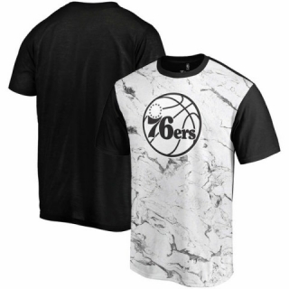 Men's NBA Philadelphia 76ers Marble Sublimated T-Shirt WhiteBlack