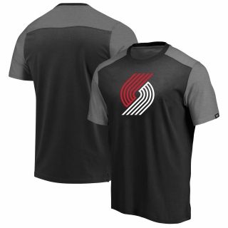 Men's NBA Portland Trail Blazers Fanatics Branded Iconic Blocked T-Shirt – BlackHeathered Gray