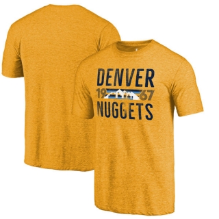 Men's NBA Fanatics Branded Denver Nuggets Gold Mountain Range Hometown Collection Tri-Blend T-Shirt (2)