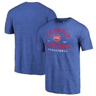 Men's NBA Fanatics Branded Detroit Pistons Royal Vintage Arch Tri-Blend T-Shirt