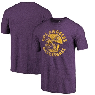 Men's NBA Fanatics Branded Los Angeles Lakers Purple LA Surf Hometown Collection Tri-Blend T-Shirt