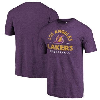 Men's NBA Fanatics Branded Los Angeles Lakers Purple Vintage Arch Tri-Blend T-Shirt