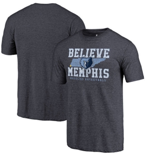 Men's NBA Fanatics Branded Memphis Grizzlies Navy Believe Memphis Hometown Collection Tri-Blend T-Shirt