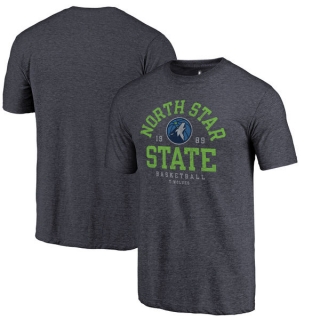 Men's NBA Fanatics Branded Minnesota Timberwolves Navy North Star State Hometown Collection Tri-Blend T-Shirt