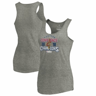 Women's Cleveland Cavaliers Fanatics Branded 2018 Eastern Conference Champions Catch and Shoot Tri-Blend Tank Top – Heather Gray