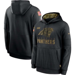 Men's Carolina Panthers Nike Black 2020 Salute to Service Sideline Performance Pullover Hoodie