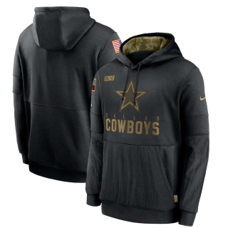 Men's Dallas Cowboys Nike Black 2020 Salute to Service Sideline Performance Pullover Hoodie