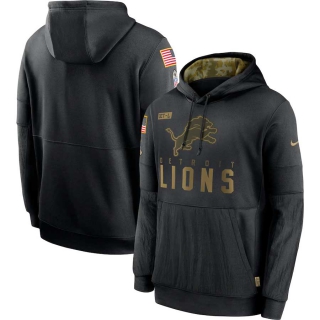Men's Detroit Lions Nike Black 2020 Salute to Service Sideline Performance Pullover Hoodie