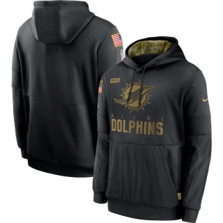 Men's Miami Dolphins Nike Black 2020 Salute to Service Sideline Performance Pullover Hoodie