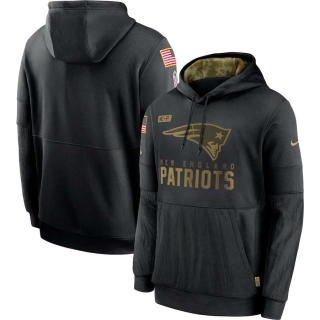 Men's New England Patriots Nike Black 2020 Salute to Service Sideline Performance Pullover Hoodie