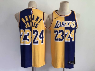 Men's NBA Los Angeles Lakers Kobe Bryant X LeBron James Jersey
