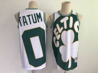 Men's NBA Boston Celtics Jayson Tatum Celtics White Big Face Jerseys (12)