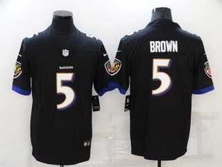 Men's NFL Baltimore Ravens #5 Marquise Brown Nike Black Jersey (1)