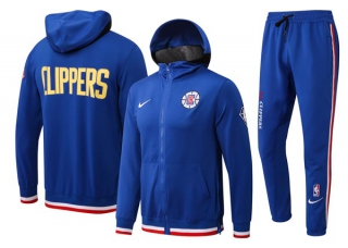 Men's NBA Los Angeles Clippers Nike Royal 75th Anniversary Performance Showtime Full-Zip Hoodie & Pants