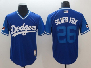 Men's MLB Los Angeles Dodgers Silver Fox #26 Jerseys (1)