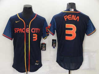 Men's MLB Houston Astros Jeremy Peña #3 Nike Navy 2022 City Connect Flex Base Jerseys (2)
