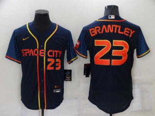 Men's MLB Houston Astros Michael Brantley #23 Nike Navy 2022 City Connect Flex Base Jerseys (2)