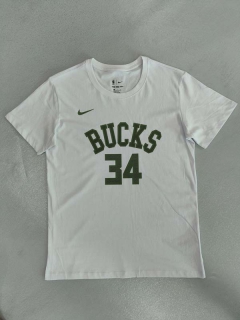 Men's NBA Milwaukee Bucks Giannis Antetokounmpo 2022 White T-Shirts (1)