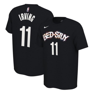 Men's NBA Brooklyn Nets Kyrie Irving 2022 Black T-Shirts (2)