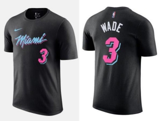 Men's NBA Miami Heat Dwyane Wade 2022 Black T-Shirts (2)