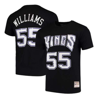 Men's NBA Sacramento Kings Jason Williams 2022 Black T-Shirts (1)