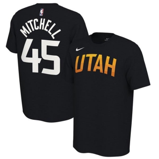 Men's NBA Utah Jazz Donovan Mitchell 2022 Black T-Shirts (1)