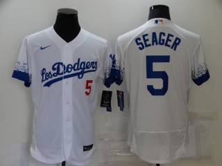 Men's MLB Los Angeles Dodgers Corey Seager #5 Flex Base Jersey (4)